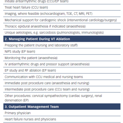 Phases and Teams in the Management of VT Storm