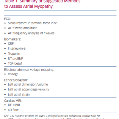 Summary of Suggested Methods to Assess Atrial Myopathy
