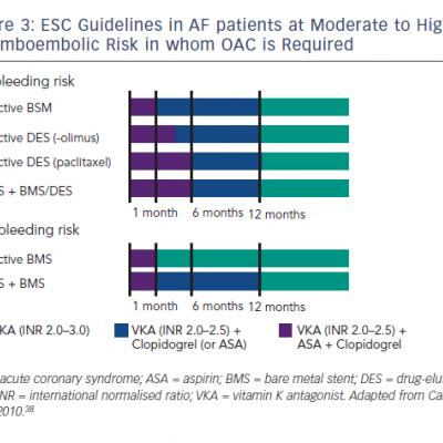 ESC Guidelines in AF patients at Moderate to High Thromboembolic Risk in whom OAC is Required