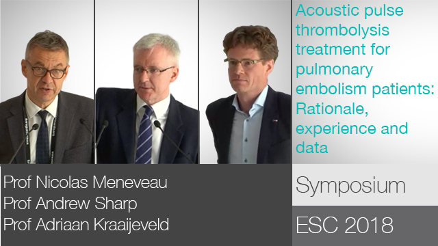 Esc 2018: Acoustic Pulse Thrombolysis™ Treatment for Pulmonary Embolism Patients: Rationale, Experience and Data